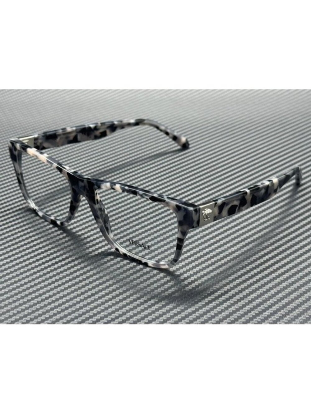 New Versace Men Tortoise Grey Black Eyeglasses 56-17-145